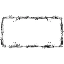 Walmart Barbed Wire II Chrome License Plate Frame Metal /w Screw Caps offer