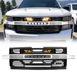 Walmart AMERICAN MODIFIED Armor Grille for 2019-2021 Chevy Silverado 1500, Chrome offer