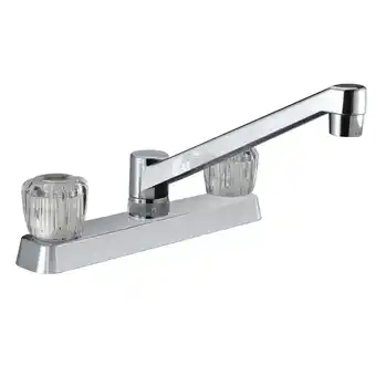 Walmart Dura Faucet Two Handle Kitchen Faucet with Crystal Acrylic Knobs for RVs- Chrome Polished offer