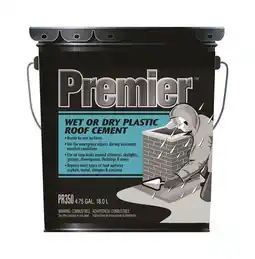 Walmart Premier Black Asphalt Wet/Dry Surface Roof Cement 4.75 gal offer