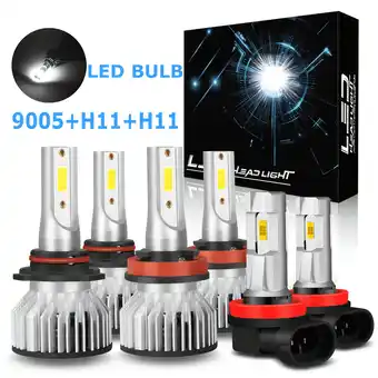 Walmart For GMC Terrain 2010-2018 LED Headlight Bulbs 9005 H11 High/Low Beam H11 H8 Fog Light 6000k 6Pack offer