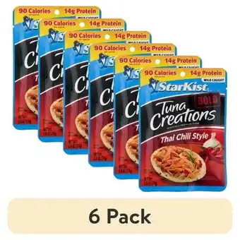 Walmart (6 pack) StarKist Tuna Creations Bold Thai Chili Style, 2.6 oz Pouch offer