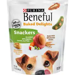 Walmart Purina Beneful Baked Delights Snackers Dog Treats with Peanut Butter, Soft Chews, 9.5 oz Pouch offer