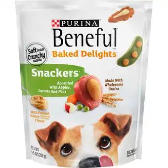 Walmart Purina Beneful Baked Delights Snackers Dog Treats with Peanut Butter, Soft Chews, 9.5 oz Pouch offer