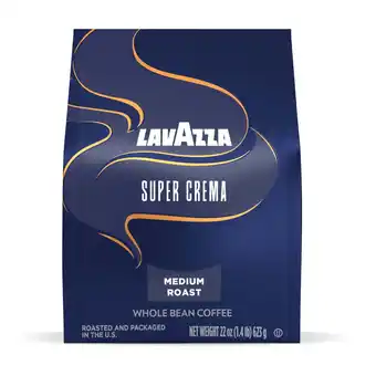 Walmart Lavazza Super Crema Whole Bean Coffee, Medium Roast, Arabica and Robusta Blend, 22 oz Bag offer