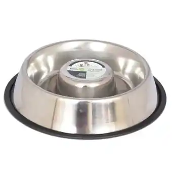 Walmart Iconic Pet Slow Feed Stainless Steel Pet Bowl For Dog Or Cat, Small, 12 Oz offer