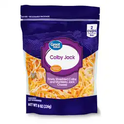 Walmart Great Value Finely Shredded Colby Jack Cheese, 8 oz offer