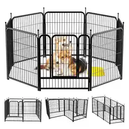 Walmart PawGiant Dog Playpen 8 Panels 32Inch Heavy Duty Dog Pen Pet Fence Playpen Indoor Outdoor offer