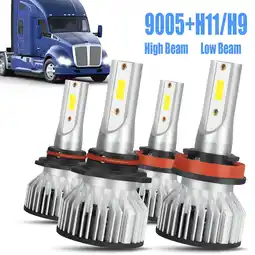 Walmart For Kenworth T680 T880 2013-2019 - 4x 6000K LED Headlight Bulbs High/Low Beam Lamp offer