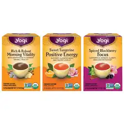 Walmart Yogi Tea, Rise and Energize Variety Pack Sampler, Black Tea Bags, 3 Boxes of 16 offer