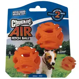 Walmart Chuckit! Air Fetch Hard Breathe Easy Rubber Fetch Ball Dog Toy, Small, Pack of 2, Orange offer