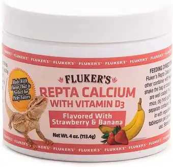 Walmart Fluker's Strawberry Banana Flavored Repta Calcium with D3 4 oz offer