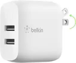 Walmart Belkin 24-Watt Dual Port USB Wall Charger for iPhone - White offer