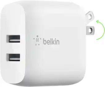 Walmart Belkin 24-Watt Dual Port USB Wall Charger for iPhone - White offer