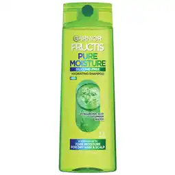 Walmart Garnier Fructis Pure Moisturizing Hydrating Shampoo with Hyaluronic Acid, Dry Hair, 12.5 fl oz offer