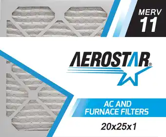 Walmart Aerostar 20x25x1 MERV 11 Pleated Air Filter, AC Furnace Air Filter, 6 Pack offer