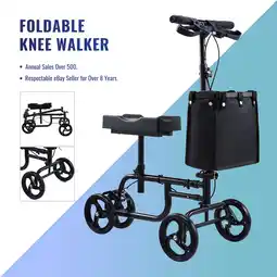 Walmart Foldable Knee Scooter Walker with Adjustable Kneeling Pad & Handlebar Black offer