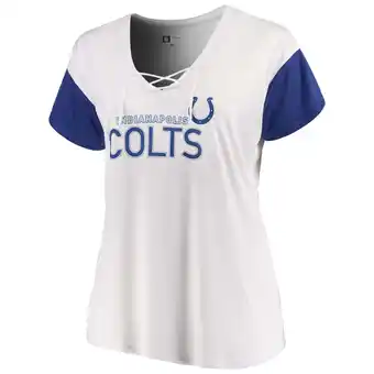 Walmart Women's Majestic White/Royal Indianapolis Colts Lace-Up V-Neck T-Shirt offer