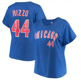 Walmart Women's Majestic Anthony Rizzo Royal Chicago Cubs Name & Number T-Shirt offer