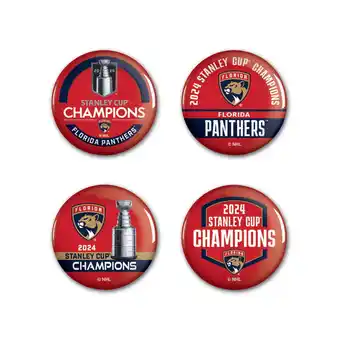 Walmart WinCraft Florida Panthers 2024 Stanley Cup Champions Four-Pack Buttons Set offer