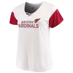 Walmart Women's Majestic White/Cardinal Arizona Cardinals Lace-Up V-Neck T-Shirt offer