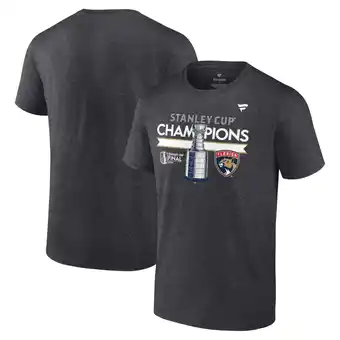 Walmart Men's Fanatics Heather Charcoal Florida Panthers 2024 Stanley Cup Champions Locker Room T-Shirt offer