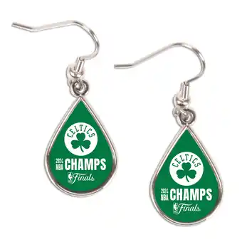 Walmart WinCraft Boston Celtics 2024 NBA Finals Champions Tear Drop Dangle Earrings offer