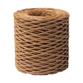 Walmart Cobowsici Natural Raffia Yarn Spool - 150m for Crafts and Crocheting Brown One Size offer