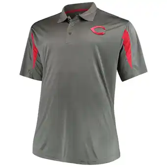 Walmart Men's Majestic Charcoal/Red Cincinnati Reds Contract Polo offer