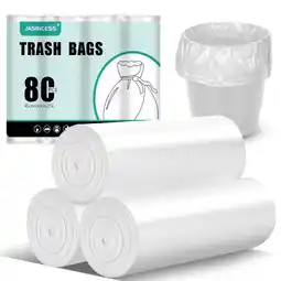 Walmart JASINCESS 4 Gallon 80 Count Strong Trash Bags Garbage Bags Plastic Bags for Home Office - Clear offer