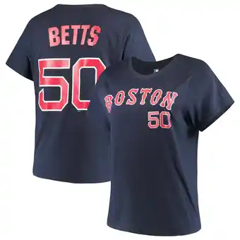 Walmart Women's Majestic Mookie Betts Navy Boston Red Sox Team Name & Number T-Shirt offer