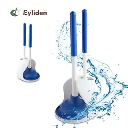 Walmart Eyliden Toilet Brush and Plunger Set for Toilet Cleaning, Brush with Base, Blue, 2 Count offer