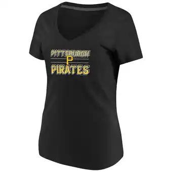 Walmart Women's Majestic Black Pittsburgh Pirates Compulsion to Win Plus Size V-Neck T-Shirt offer