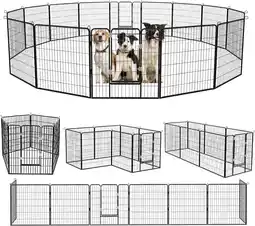 Walmart Waleaf Heavy Duty Dog Playpen , 8 Panels Dog Fence 40 inches, Portable Pet Fences Indoor Outdoors offer