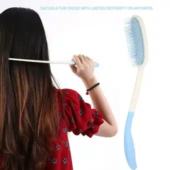 Walmart Mgaxyff Long Handle Comb Hair Brush Anti-slip Ergonomic Long Comb Reach Blue offer