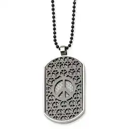 Walmart Stainless Steel Black Plating Peace Symbol Dog Tag 24 offer