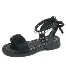 Walmart gvdentm Toddler Sandals Girls Platform Sandals Closed Toe Lace Up Ankle Strap Summer Shoes Black,32 offer