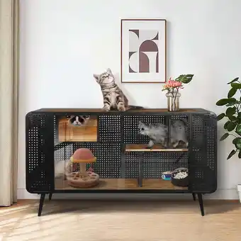 Walmart 55.12 Spacious Cat House with Tempered Glass, for Living Room, Hallway, Study and Other Spaces offer