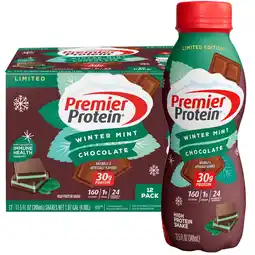 Walmart Premier Protein Shake, Winter Mint Chocolate, 30g Protein, Bottles, 12 Ct offer