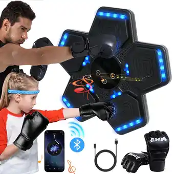 Walmart Intelligent Boxing Machine Exerciser with Gloves, Bluetooth and Music, Black offer