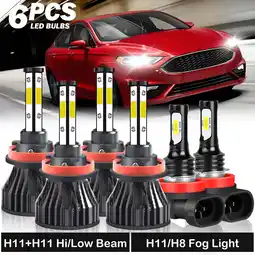 Walmart H9 H11 High&Low Beam for Ford Fusion 2019-2020 LED Headlights Fog Lights 6pcs offer