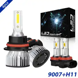 Walmart For 2004-2015 Nissan Xterra LED Headlight Fog Light Bulbs Combo Kit 6000K White 4pcs offer