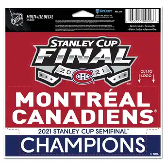 Walmart WinCraft Montreal Canadiens 2021 Stanley Cup Semifinal Champions 4'' x 6'' Multi-Use Decal offer