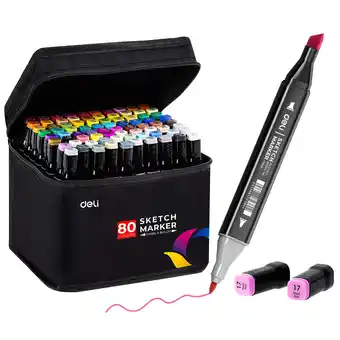 Walmart Deli 80 Colors Dual Tip Alcohol Art Markers, Permanent offer