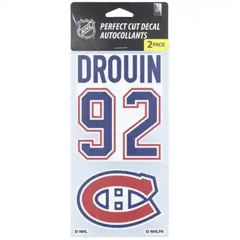 Walmart WinCraft Jonathan Drouin Montreal Canadiens 2-Pack 4 x 8 Perfect Cut Player Decals offer