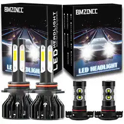 Walmart 9012 H16 LED Headlight Bulbs Kit High/Low Beam Fog Light Bulbs 6000K White Brighter IP68, 4-Pack offer