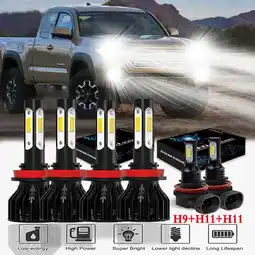 Walmart For 2016-2023 Toyota Tacoma Headlights,H9 H11 LED High/Low Beam and H11 Fog light Bulbs,6pcs offer