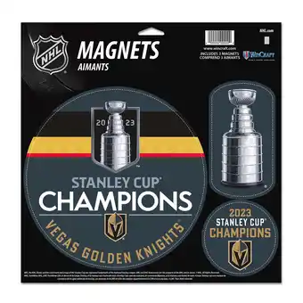 Walmart WinCraft Vegas Golden Knights 2023 Stanley Cup Champions Three-Pack Indoor/Outdoor Vinyl Magnet Set offer