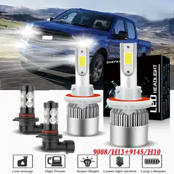 Walmart For Ford F150 2005 06 2007 2008 Headlights 9008/H13 LED High and Low Beam+9145 Fog Light 4pc offer