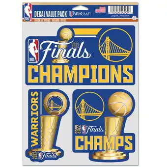 Walmart WinCraft Golden State Warriors 2022 NBA Finals Champions 5.5'' x 7.75'' Trophy Fan 3-Pack Decal Set offer